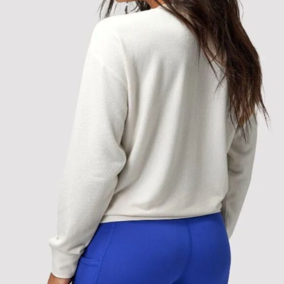 657 NWT Spiritual Gangster Seek Balance Relaxed Savasana Sweater Winter White - Picture 2 of 9